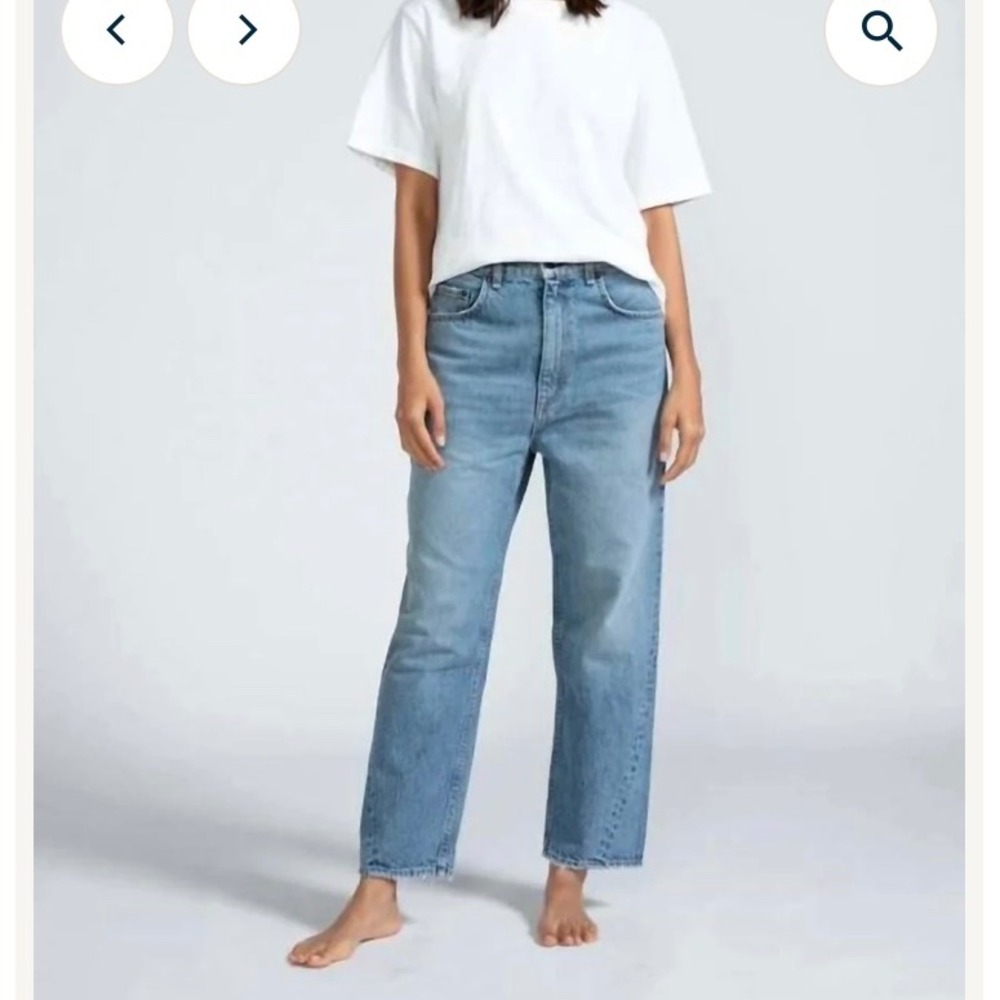 ASKK NY Pasadena Jean High Rise Straight Leg Light Wash Blue Denim W1285K101 26